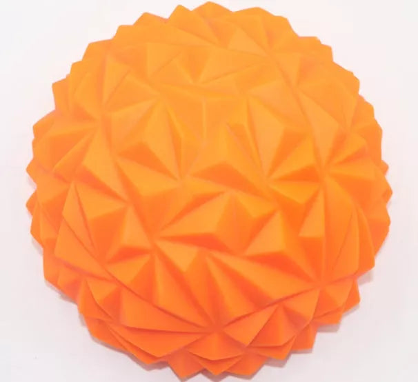 PVC acupressure massage ball with lengthened massage points for deep tissue relief