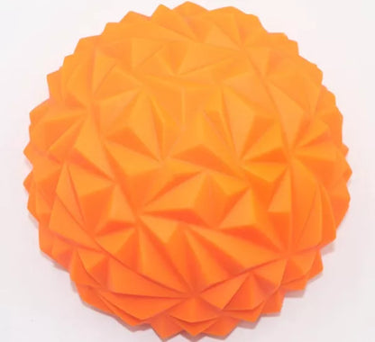PVC acupressure massage ball with lengthened massage points for deep tissue relief