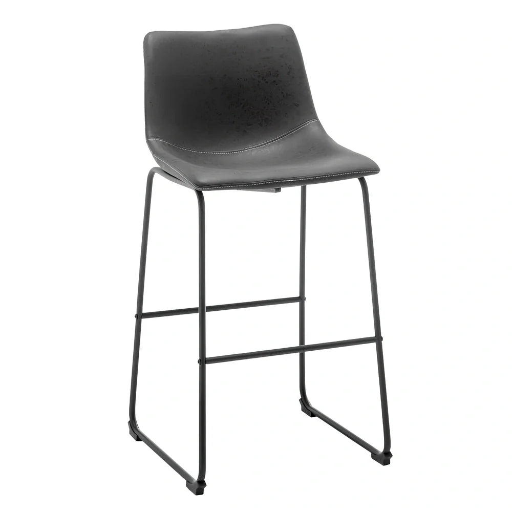 Scandinavian leather chair with height adjustment showing 60-80cm range and 45cm sitting width