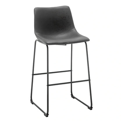 Scandinavian leather chair with height adjustment showing 60-80cm range and 45cm sitting width