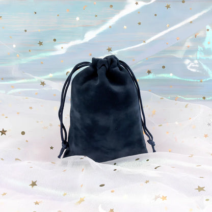 Multi-colour flannel jewellery storage bags in sizes 5x7cm to 20x30cm with gold drawstring and lining