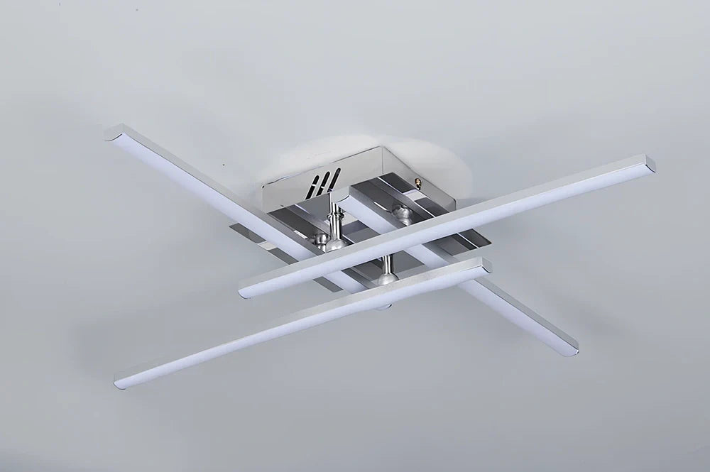 Square aluminium ceiling lamp with LED lighting measuring 480x480mm