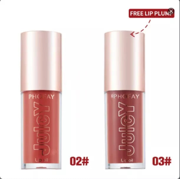 PHOFAY Juicy Lip Oil with doe-foot applicator for ultra-moisturizing lip care