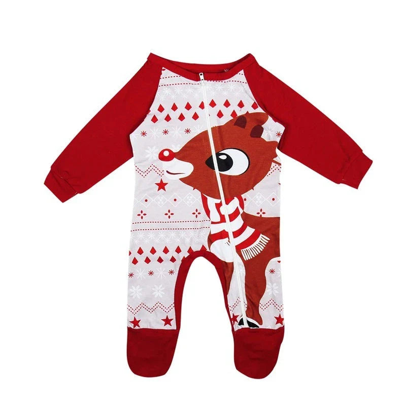 Cozy Family Christmas Pajamas with Cute Fox Print Design for the Whole Household