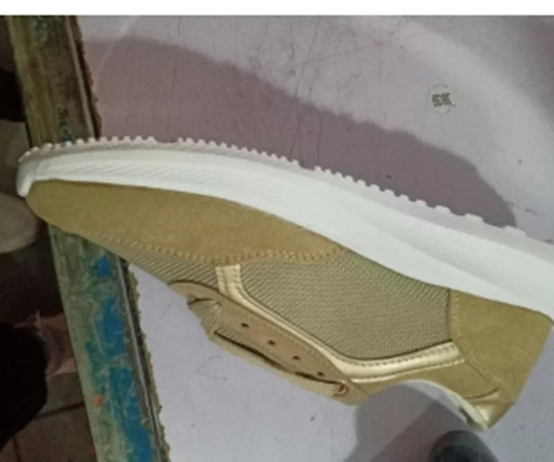 Women's lace-up sports sneakers with breathable mesh upper in black, white, and apricot