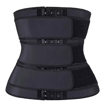Adjustable postpartum belly band in black for waist support and shaping