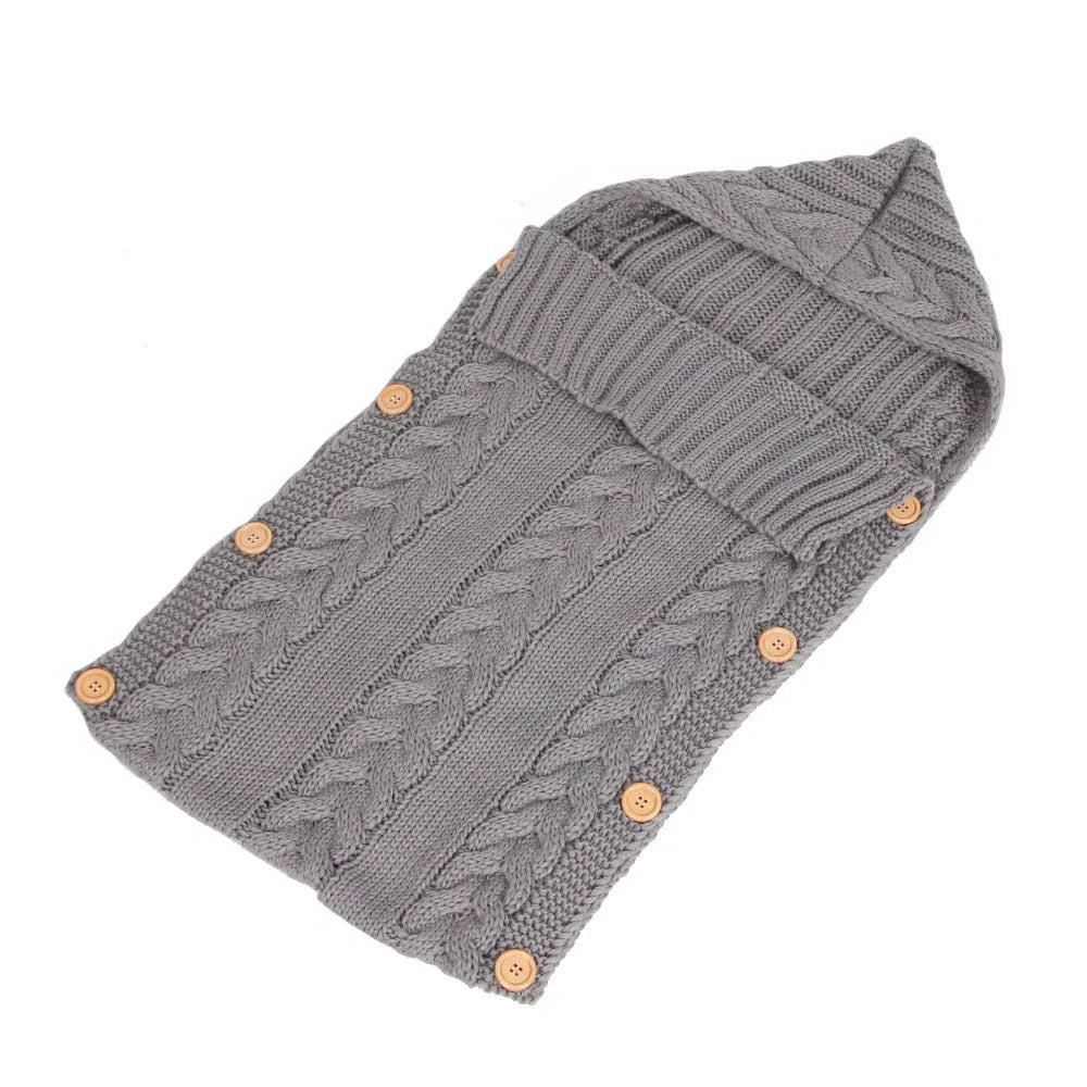Newborn knit sleeping bag in various colors for autumn and winter, 70x35cm