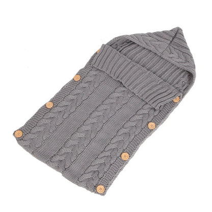 Newborn knit sleeping bag in various colors for autumn and winter, 70x35cm