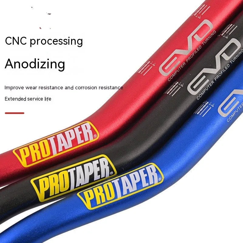 Aluminium alloy scrambling motorcycle handlebar, 28mm diameter, 80cm wide, 10cm rise, in EVO orange finish.