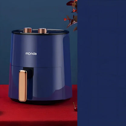 Automatic air fryer in light luxury gray with double knob controls and 4.5L cooking capacity