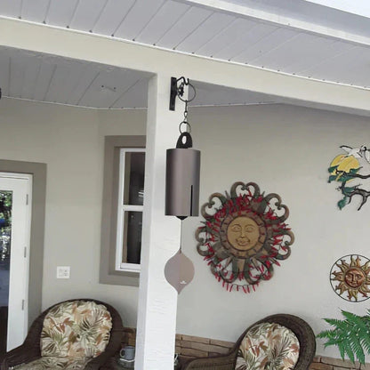 Melodious Metal Wind Chimes in various sizes and colors, featuring a sleek and minimalist design for elegant garden decor