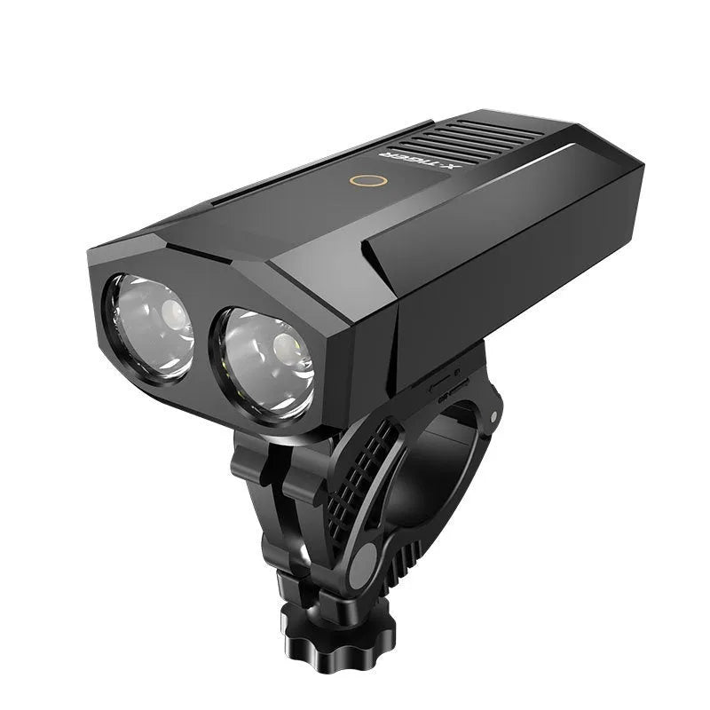 USB rechargeable bike light with double T6 lamp beads, 1200 lumens, aluminium alloy frame, IPX-6 waterproof