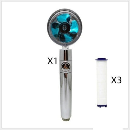 High-Pressure Handheld Shower Head with Turbo Propeller and Cotton Filter for Luxurious Spa-Like Shower Experience