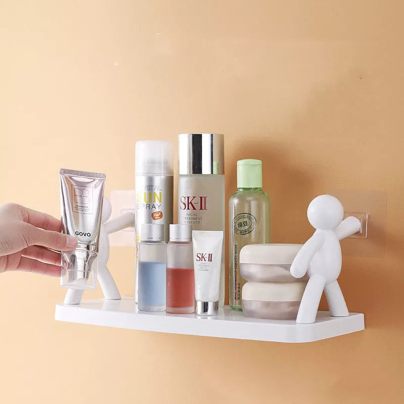 Creative little man doll design wall-mounted shelf for kitchen storage