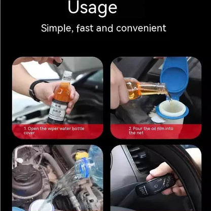 Car glass oil film remover cleaner in 150ml yellow and blue spray bottles