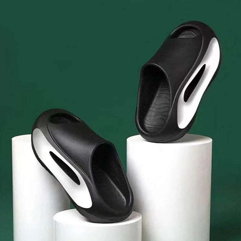 Stylish and comfortable unisex slippers with a unique hollow design, perfect for summer beach and casual wear