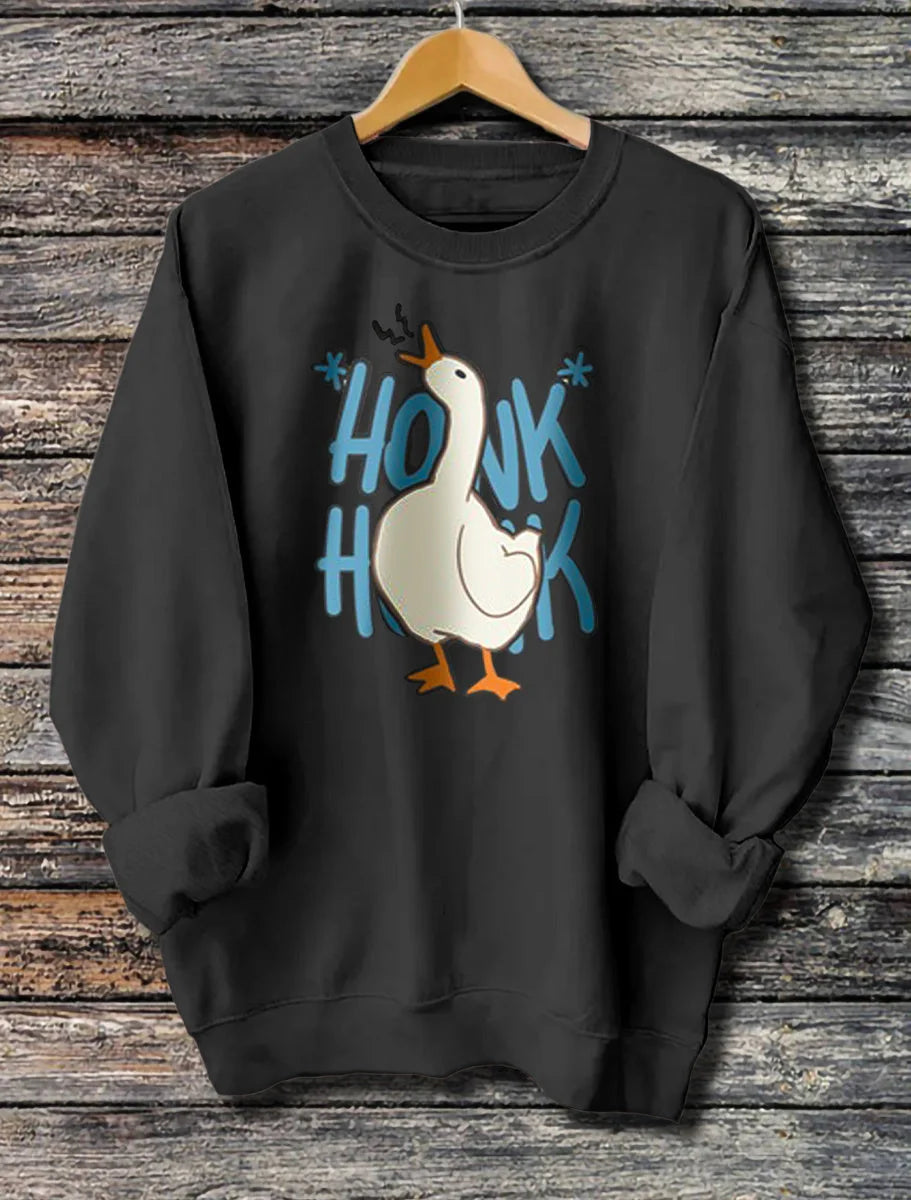 Women's Long Sleeved Honk Honk Printed Hoodie in various colors