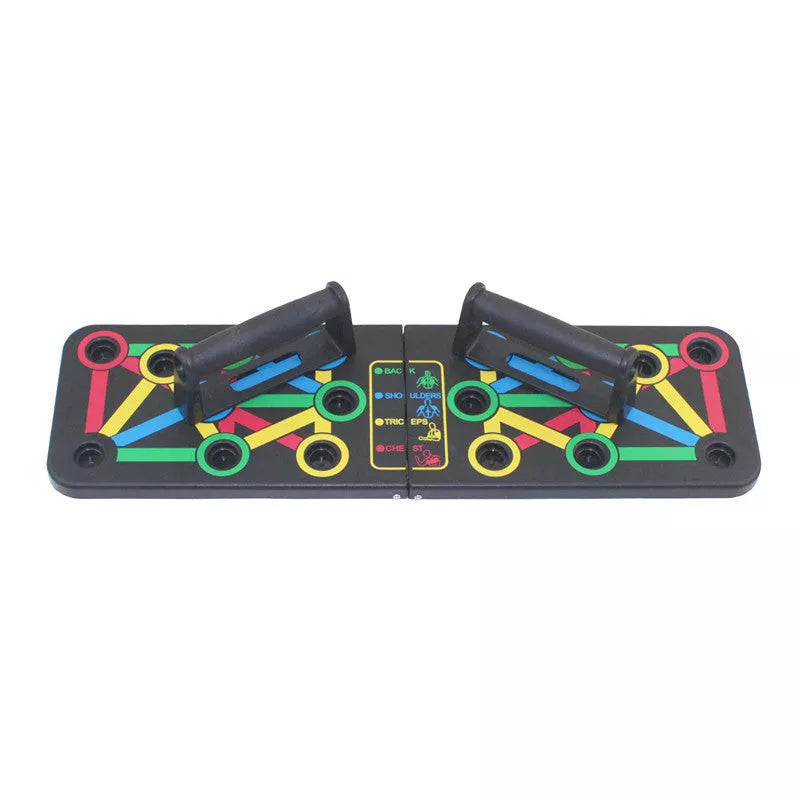 Compact home chest and abdominal muscle training board for men and women, includes handles and non-slip pads