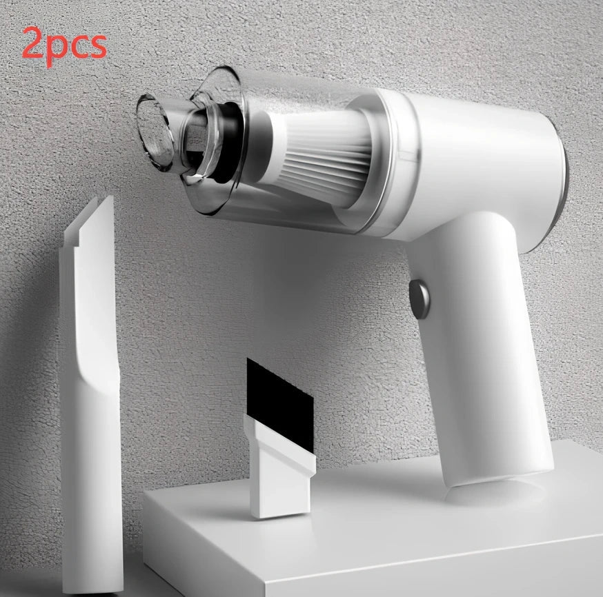 Portable cordless vacuum cleaner with USB charging for car and home use