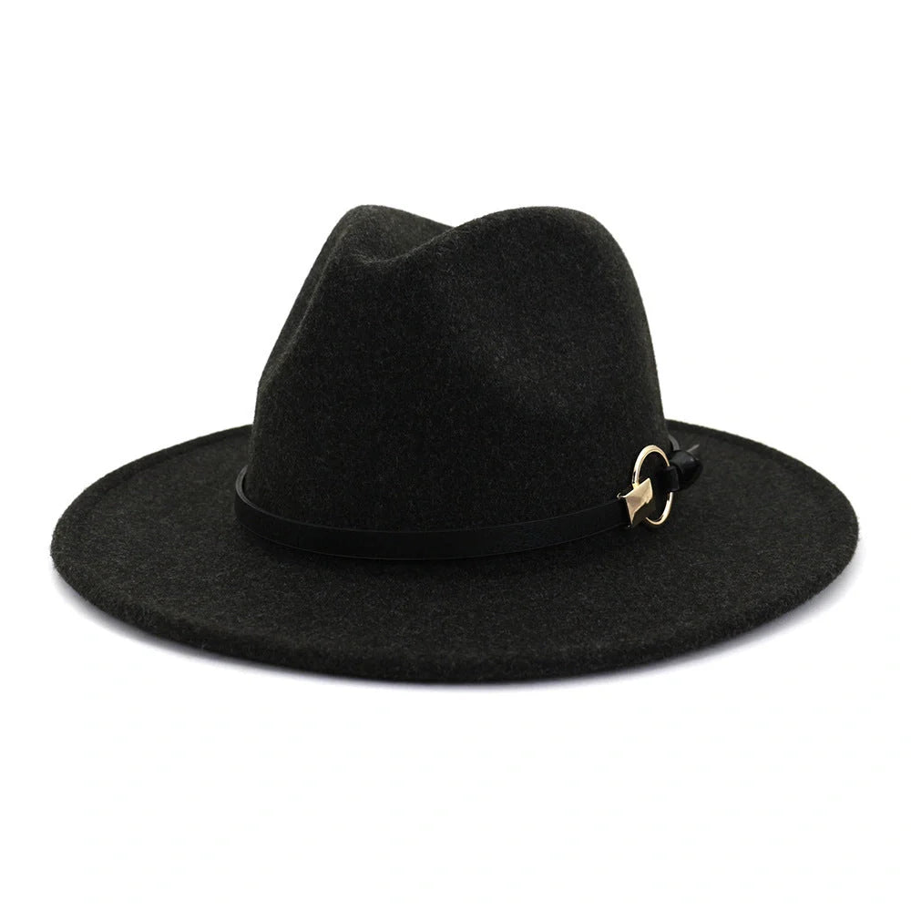 Classic jazz top hat in wool blend available in Dark Grey, Beige, and Black