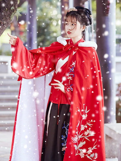 Authentic Hanfu Traditional Costume Set in vibrant colors, showcasing traditional Chinese fashion.