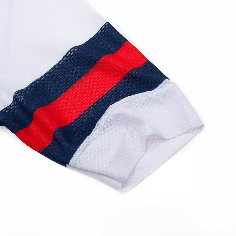 Breathable biker shirt in white with moisture-wicking fabric for cyclists