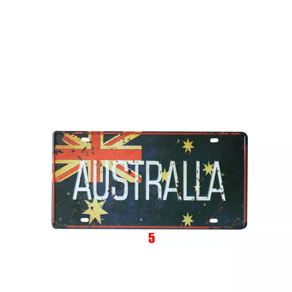 Vintage tin painting national poster with retro style and durable metal construction