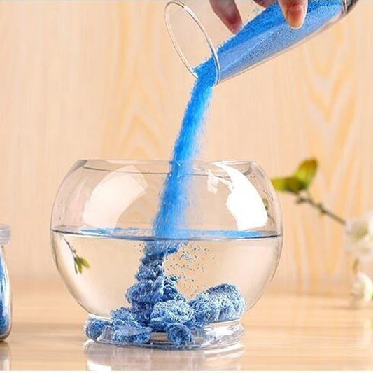Magical self-adhesive space sand in various colors, allowing for endless creative sculpting and molding even when submerged in water