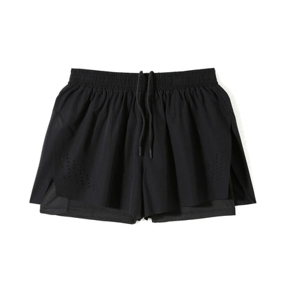 Men's straight-leg sports shorts with side slits in turmeric yellow, night blue, and black colours
