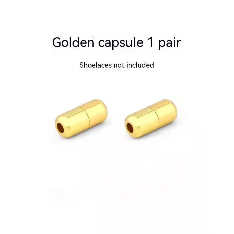 6mm metal capsule shoelace buckle pair in 15 colours including black, white, pink, red, gold, and copper finishes