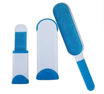 Reusable pet hair removal comb for sofas and upholstery with self-cleaning sticky brush base in blue, grey, pink or red colour options including small and big size choices