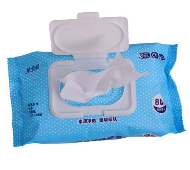 Pack of 80 thick super soft baby wipes with non-woven fabric, unfolded size 13cm by 20cm