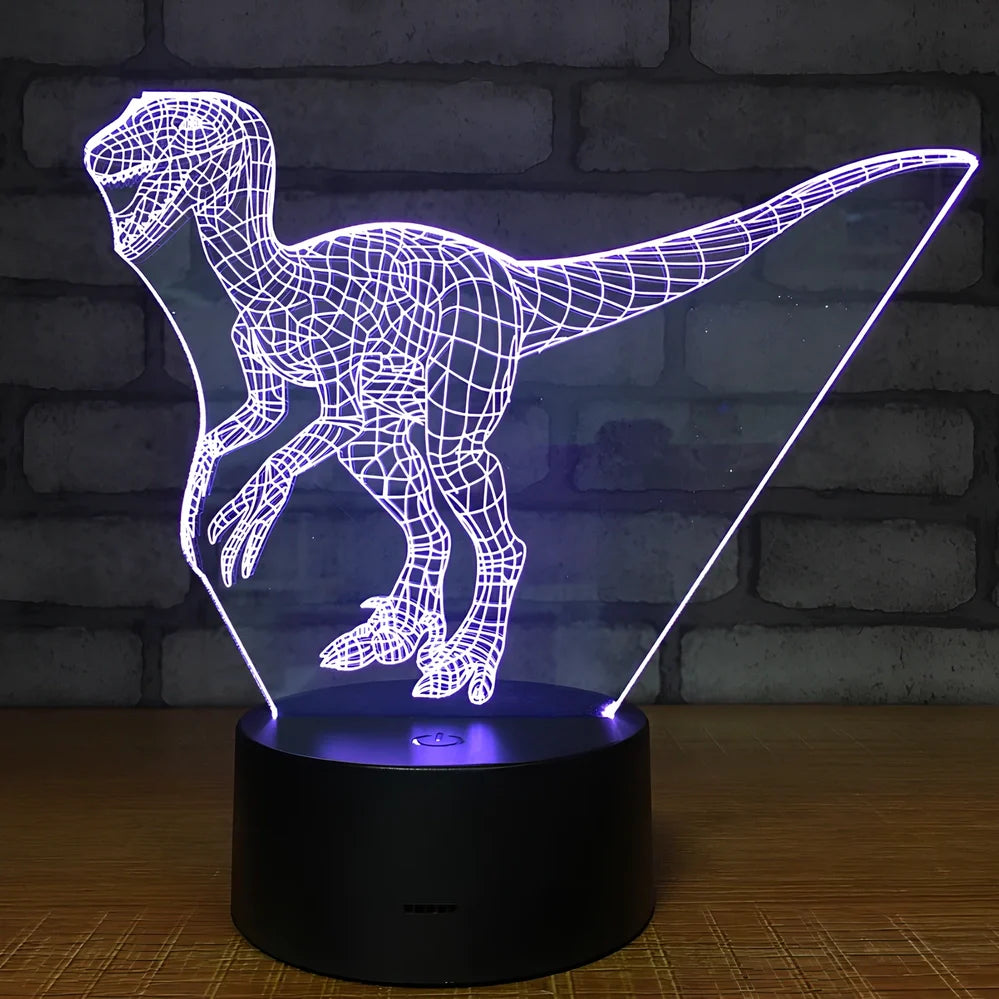 3D night light with touch controls and remote, seven colour options, acrylic construction with ABS base
