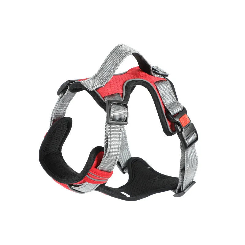 Polyester dog vest harness with hand-holding rope attachment in multiple colour options