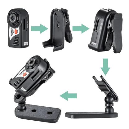 Black wireless wifi surveillance camera with LCD screen showing 16x optical zoom and night vision capability