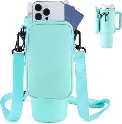 Slok Water Bottle Carrier Bag for 40oz tumblers with adjustable strap and storage pockets