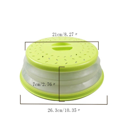 Foldable plastic microwave cover in various colors for splatter protection