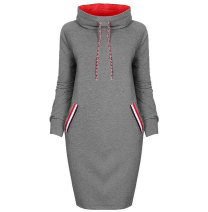 Elegant long sleeve party dress with high collar in a variety of colors and sizes