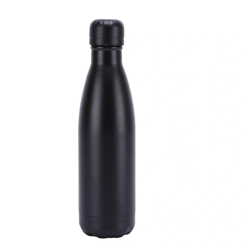 Stainless steel vacuum insulated water bottle with rubber painted surface in various colors
