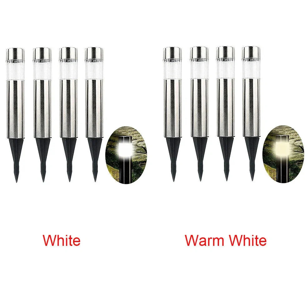 Solar cylindrical lawn light 23cm tall with 5.5cm diameter for garden pathway illumination