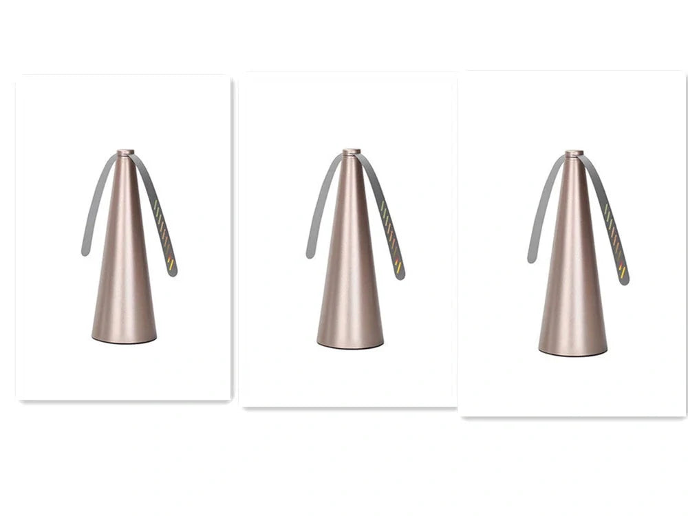 Black fly repellent fan measuring 8.2x8.2x24cm with USB cable for insect protection during meals