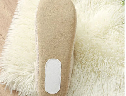 Men's black cotton indoor home slippers with soft anti-skid sole, 260mm to 290mm lengths