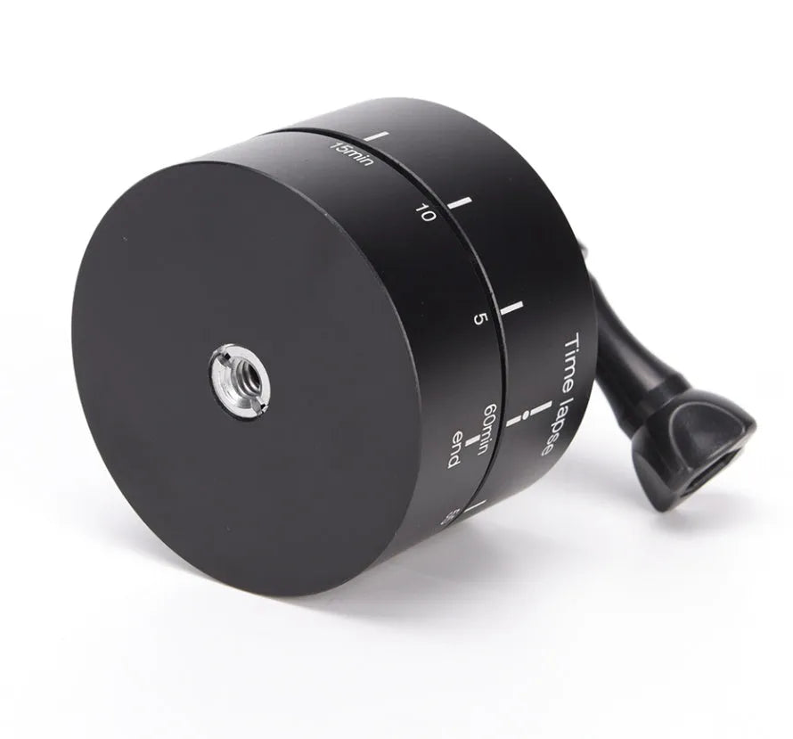 Lapse 360 degree auto rotate camera tripod head on a tripod