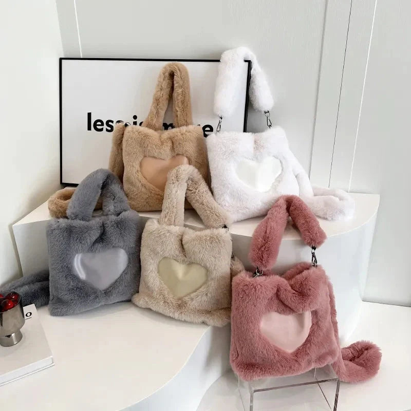 Hhomeenjoy Plush Tote Bag for Women - Soft, Stylish, and Versatile Shoulder Bag