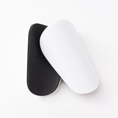 PU mini shin guards for football and running sports in black and blue colours