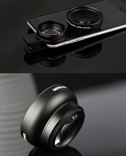 A premium smartphone lens kit with a 0.45X wide-angle lens and a 12.5X macro lens, offering exceptional versatility and image quality.