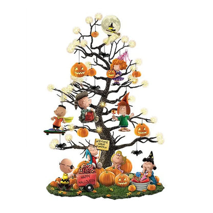 Resin Halloween pumpkin and Christmas tree ornaments measuring 10cm with glow features