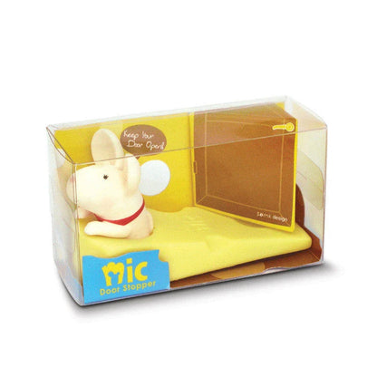 Cartoon animal door stopper in the shape of a cute mouse or squirrel, designed to keep doors open and prevent accidents