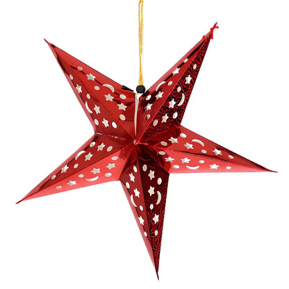 Gold 60cm laser-cut Christmas star ornament from thickened cardboard, suitable for large festive venue displays