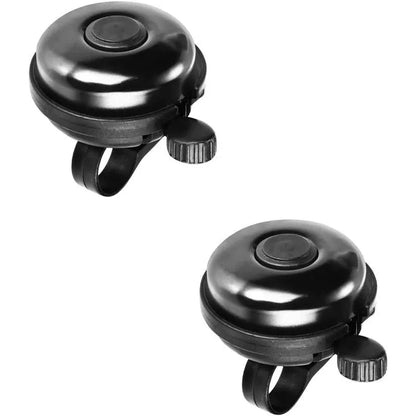 Black bicycle flat bell with 58mm diameter for handlebar mounting
